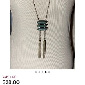 Vintage Gold Tone Bar & Ball Chain Sweater Neckalce Chain Tassel Necklace. 23”